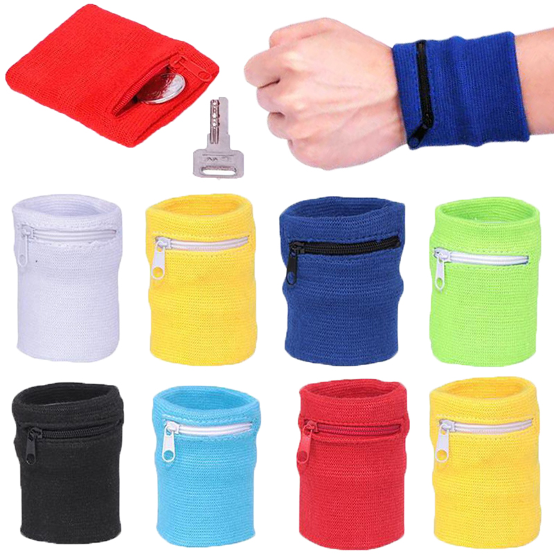 Sweat Band Wrist - Braçadeira Esportiva com Bolso com Zíper