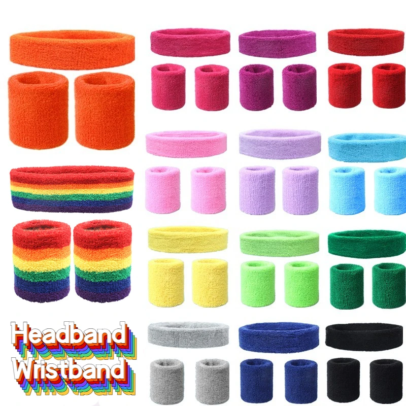 Sweat Band Wrist - Conjunto de Faixa de Cabeça e