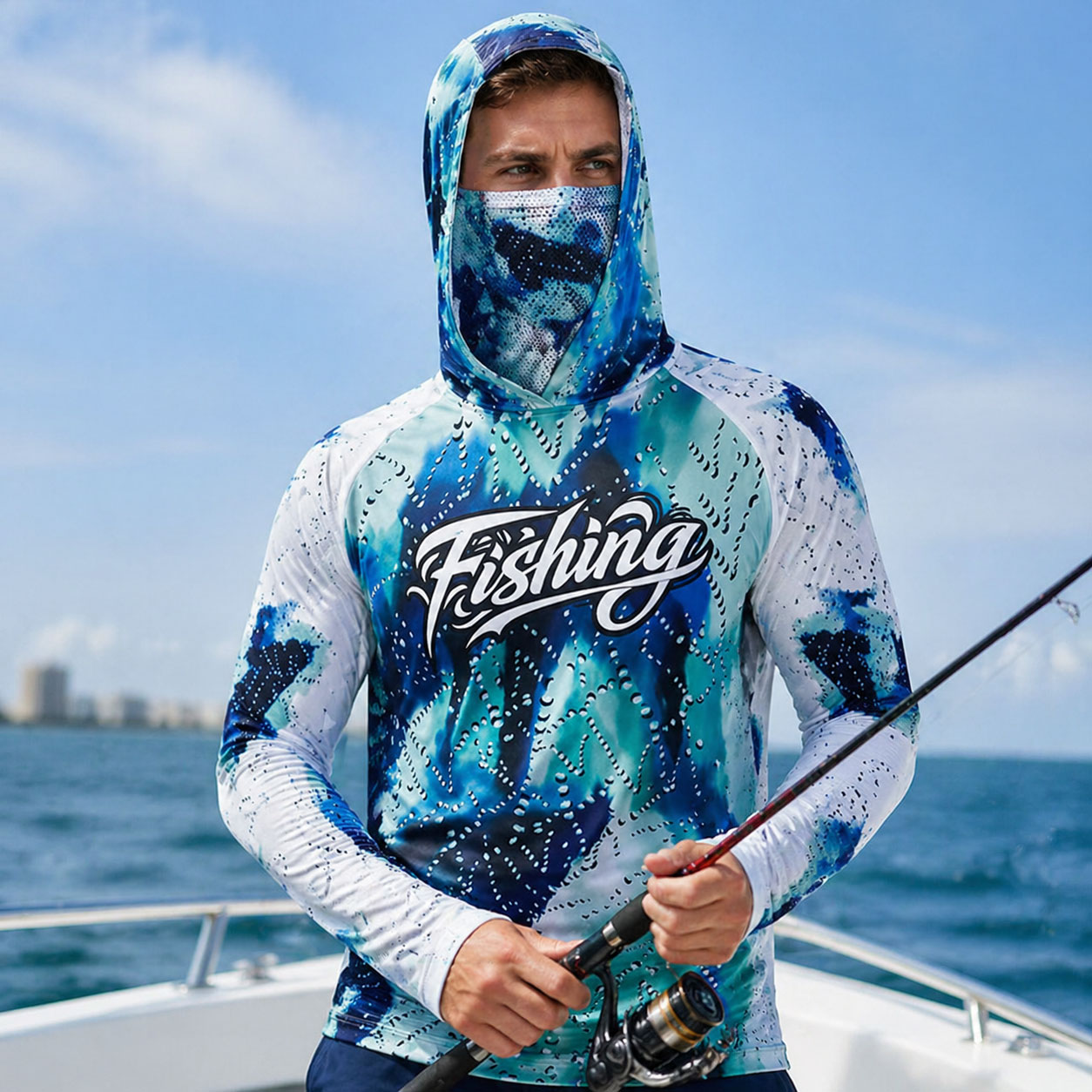 Running Gear Usa - Camiseta de Pesca com Capuz UPF